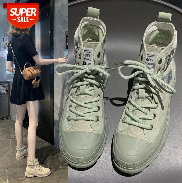 

martin boots women round toe mid-tube mid-heel thick heel short single lace-up canvas children #9u3j