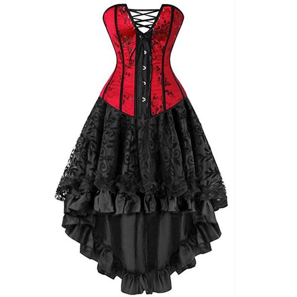 

bustiers & corsets dresses women burlesque overbust corset lingerie wi203w, Black;white