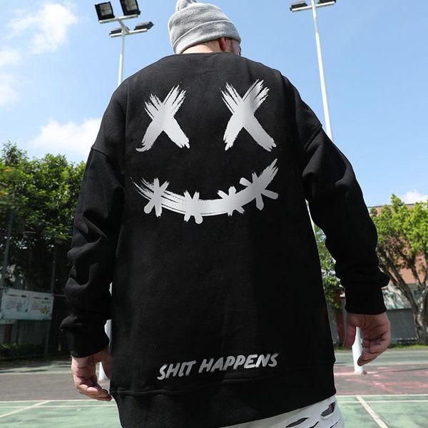 

men's hoodies & sweatshirts m-7xl men pullover oversized sweatshirt mens long sleeve streetwear loose plus size hip hop hoodie white, Black