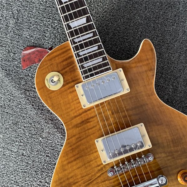 

lp custom electric guitar rotten maple wood gold hardware mahogany wood guitarra