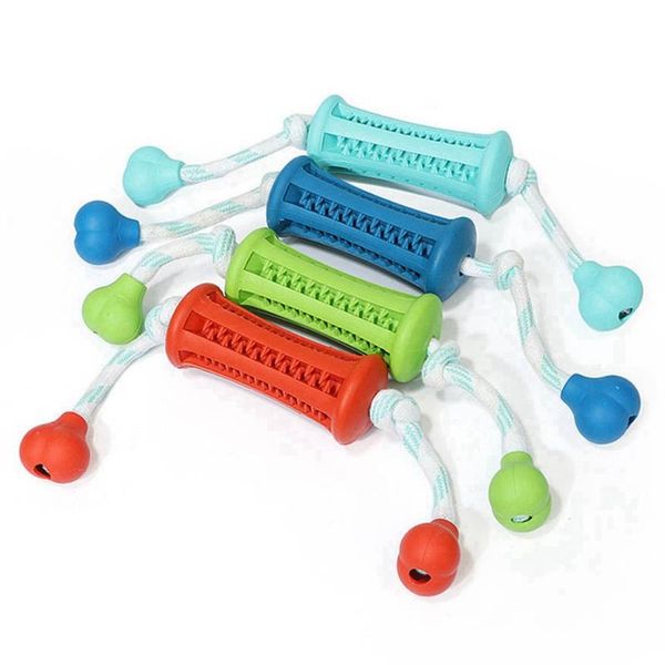 

dog toys & chews funny pet chew molar bite rubber ball rope tooth cleaning for dogs puppy interactive toy