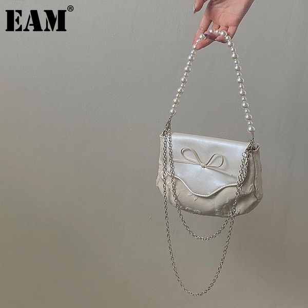 

evening bags [eam] women mini cute pearls chains handbag nylon cloth personality all-match crossbody shoulder bag fashion 2021 18a3918