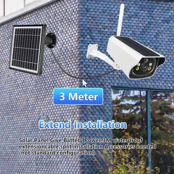 

4g security camera with sim card slot built-in rechargeable battery outdoor wireless wifi external 3.3w solar panel
