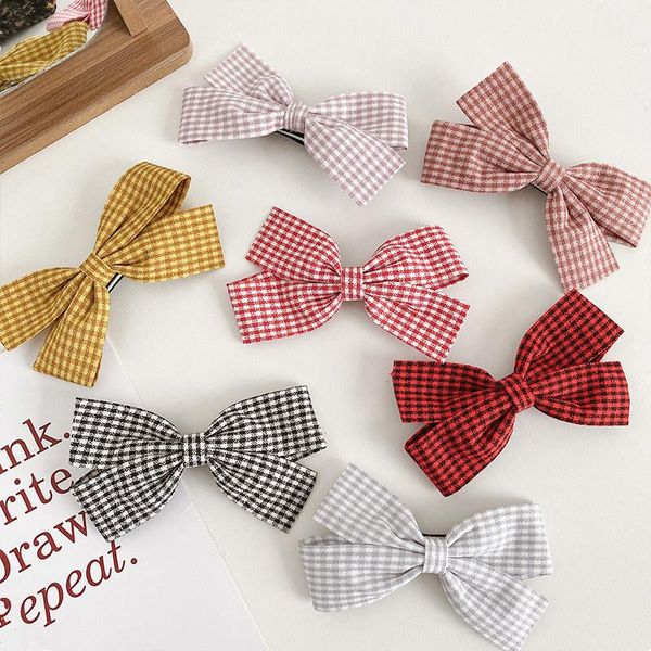 

hair accessories accessories: mori's plaid bow, back of head hairpin, net red, cute, versatile hairpin, Slivery;white