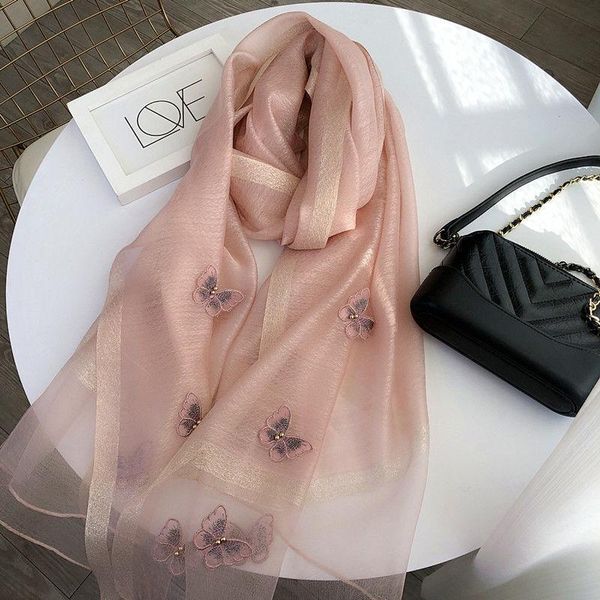 

scarves silk scarf long korean wool embroidered shawl women's mother, Blue;gray