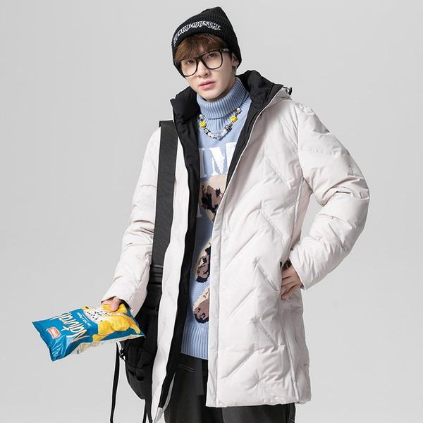 

men's down & parkas histrex quilted 90% duck thick hoody long mens jackets fashion puffer brand winter zipper jacket men 00h49#, Black