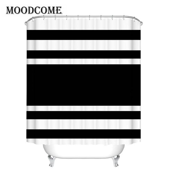

shower curtains black and white curtain stripe bath drop polyester bathroom