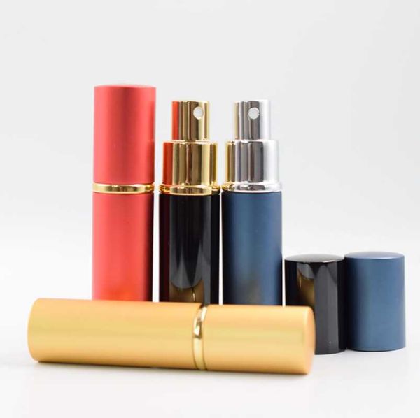 

storage bottles & jars 20pcs/lot 5ml 10ml black metal shell glass tank empty man spary perfume cosmeti bottle atomizer makeup refillable