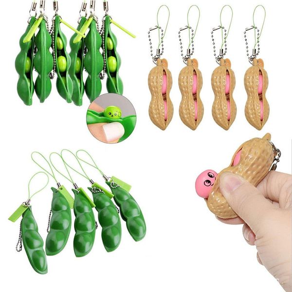 Brinquedos Bonitos Anti-Pressão Relief Toys Engraçado Extrusão Espremido Feijão de Bean Brinquedo Amendoim Crianças Adulto Presente Fidget Soja