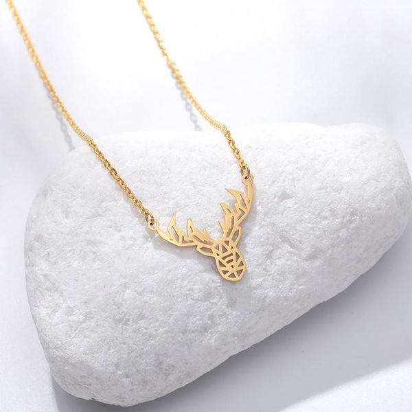 

pendant necklaces fashion cute hollow antlers necklace for women choker chain jewelry wedding couple friend gift, Silver