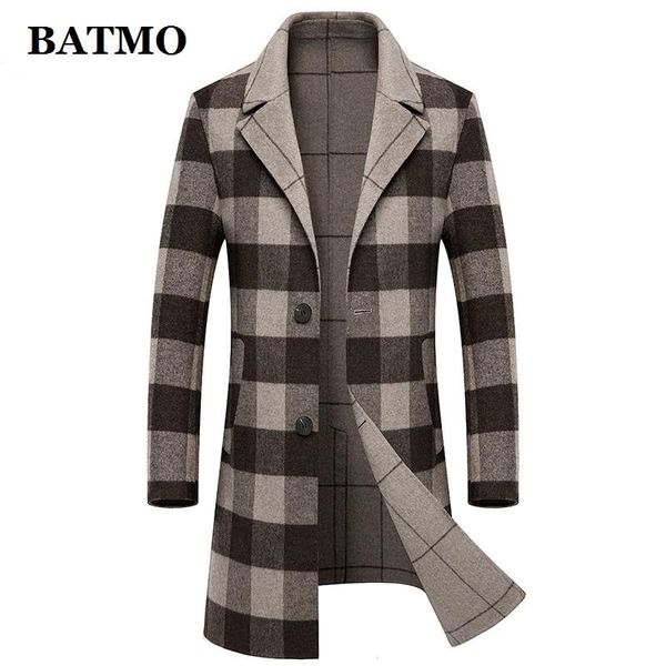 

men's wool & blends batmo 2021 arrival autumn 60% long trench coat men,men's jackets,88507, Black