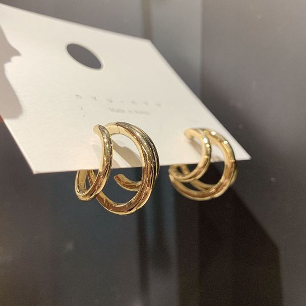 

2021 designers women's earringssilver needle 925 song huiqiao same cat claw han dong damen baida metal multi-layer ring c-shaped, Golden