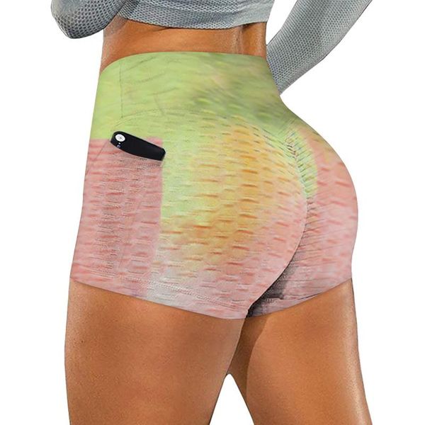 

40# wrinkled tie-dye leggings workout yoga pants pockets stretch running fitness biker shorts women gym booty tights outfit