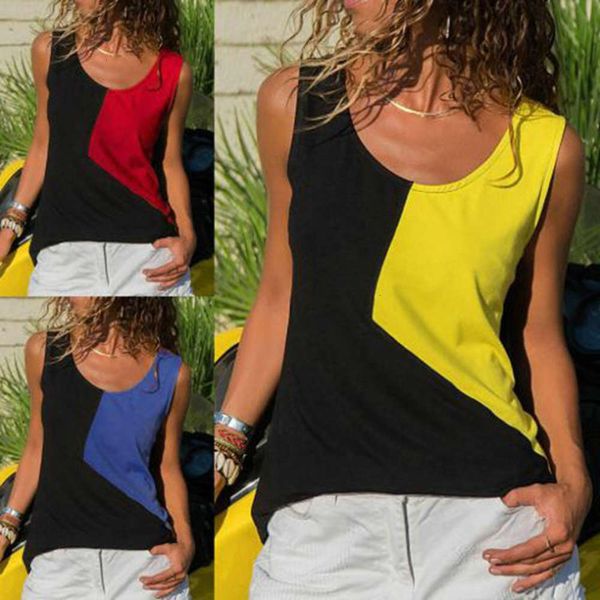 

women's t-shirt summer vest stitched sleeveless round neck batch 32kx, White