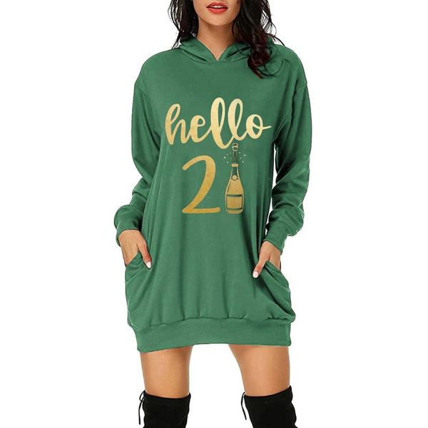 

casual dresses #50 women slim hoodie dress 2021 autumn winter long sleeve hooded pockets sportwear female fashion clothing, Black;gray