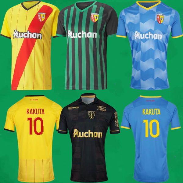 

21 22 rc lens sainte barbe special edition soccer jerseys kakuta ganago sotoca fofana hommes enfants banza 2021 2022 perez football shirts m, Black;yellow