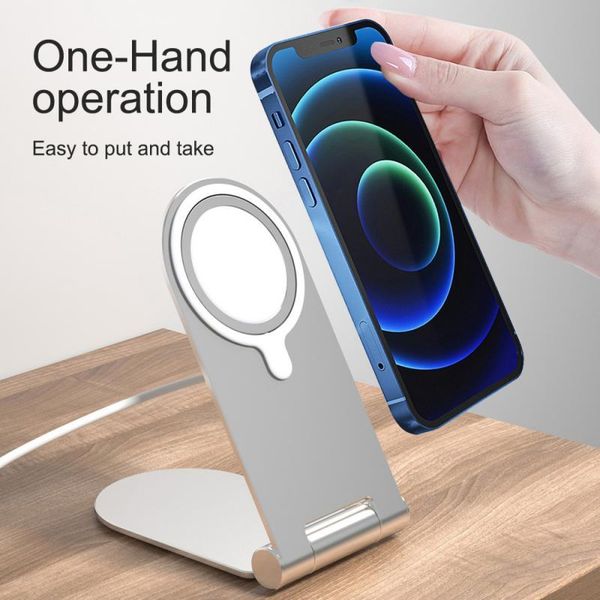 

for 12 phone magnetic wireless charging stand base mobile holders stands foldable aluminum alloy drop cell mounts &