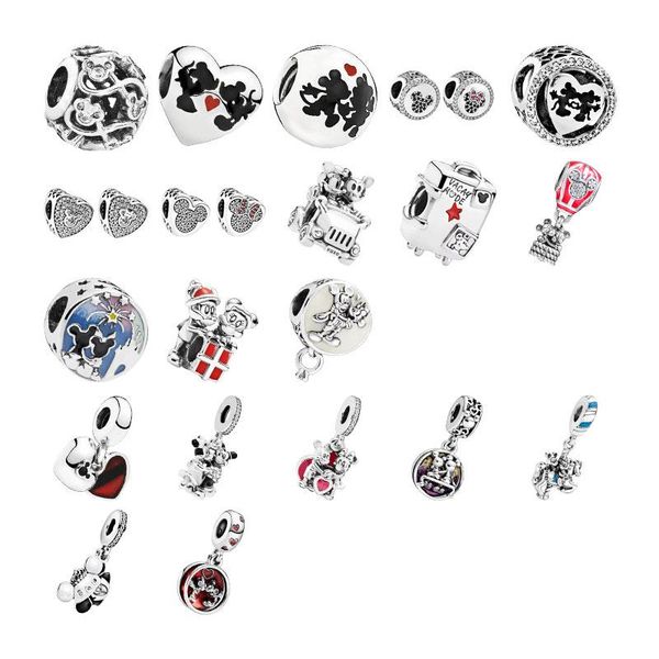

other mouse pendants charms beads for bracelets women diy 925 sterling silver infinity love kiss heart trinkets fine jewelry making