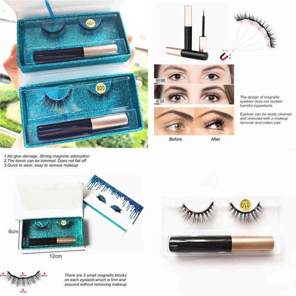 

fake eyelashes magnetic eyelashes 3d mink natural false waterproof lasting eyeliner set lashes makeup extension 220226
