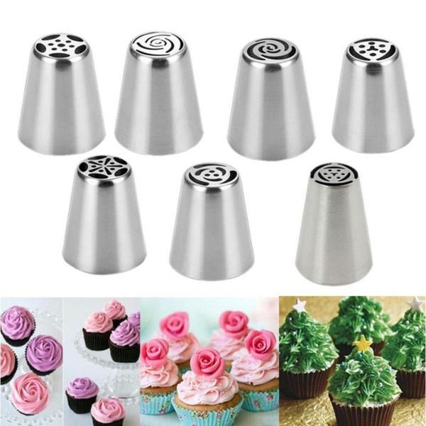 

baking & pastry tools zmhegw 7pcs/set icing piping cream bag with 6pcs stainless steel nozzle sets cake diy decorating tool bakeware