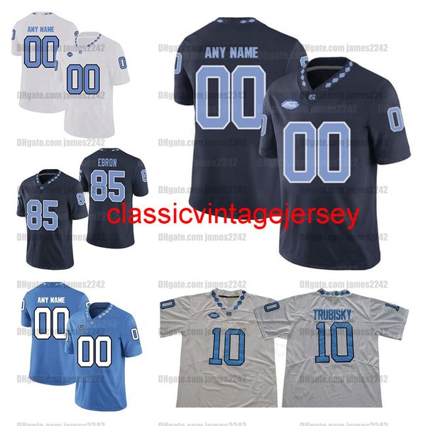 

custom unc football jersey brown surratt downs simmons newsome howell williams gemmel vohasek walston fox stitched white blue, Black