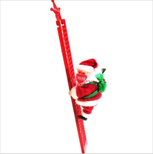 

christmas decorations electric santa claus with climb ladder/ beads rope deskdecors for home shops cute decor
