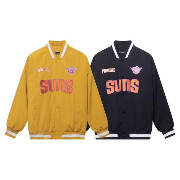 

men's jackets autumn/winter embroidered jacket v-neck team sports baseball uniform high street retro fashion personality matching, Black;brown