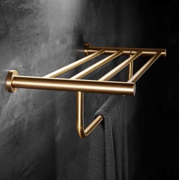 

bath accessory set brass brushed gold towel rack bathroom wall hanging bar hanger paper holder