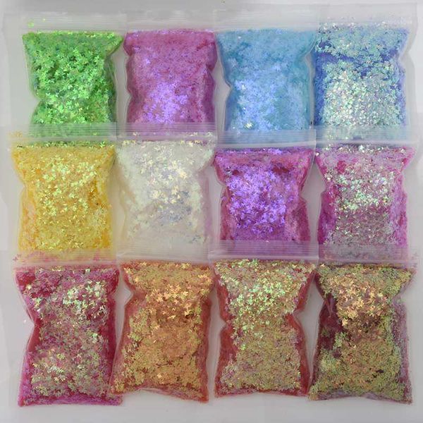 

200g/bag gradient nail glitter sequins stickers holographic paillette 3d laser sparkly flake slice manicure tips decor *1, Silver;gold