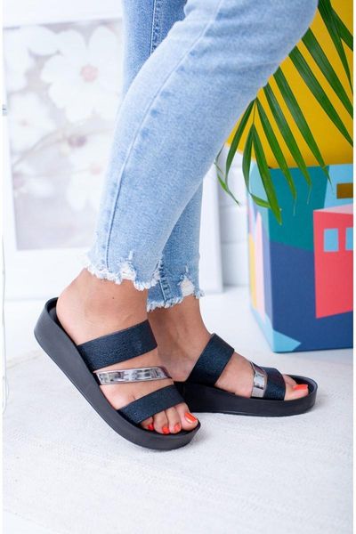 

slippers piping dual band black