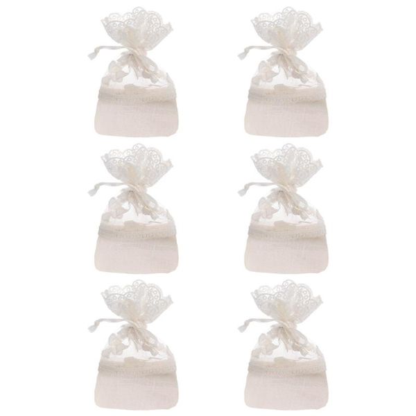 

storage bags 6pcs transparent yarn jewelry pouches decorative gift packing wedding