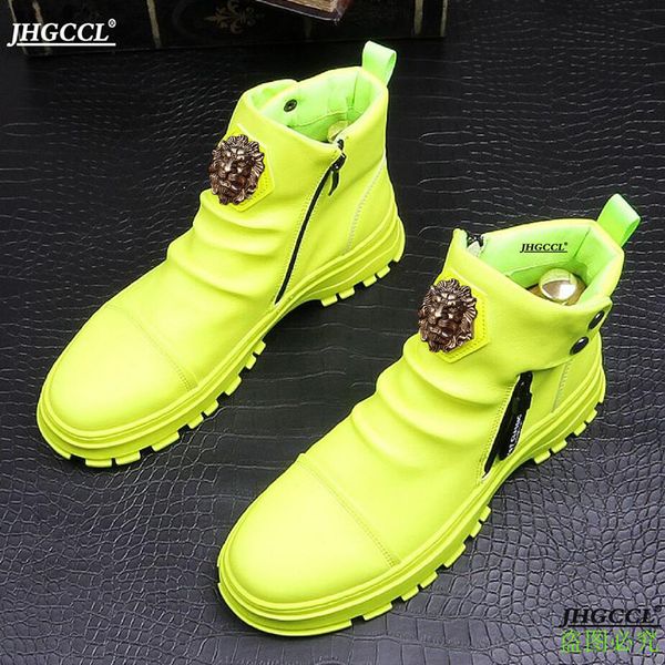 

new luxury rivet boots green madman lion casual shoes, masculine men's absorb youth soft shoe of zapatillas hombre p4, Black