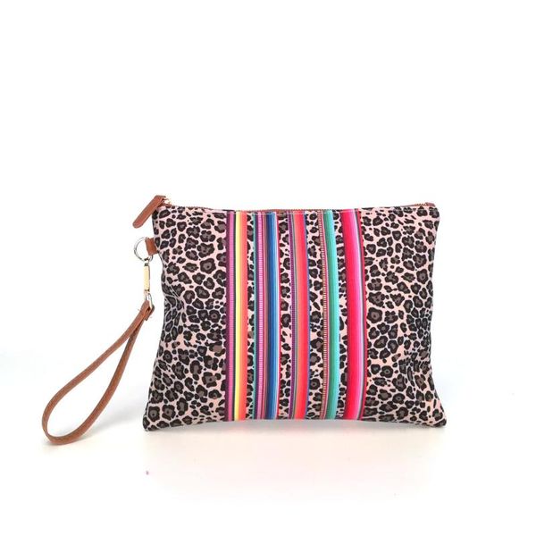 

leopard serape wristlet bag cactus stripe clutch pouch parts & accessories, Black