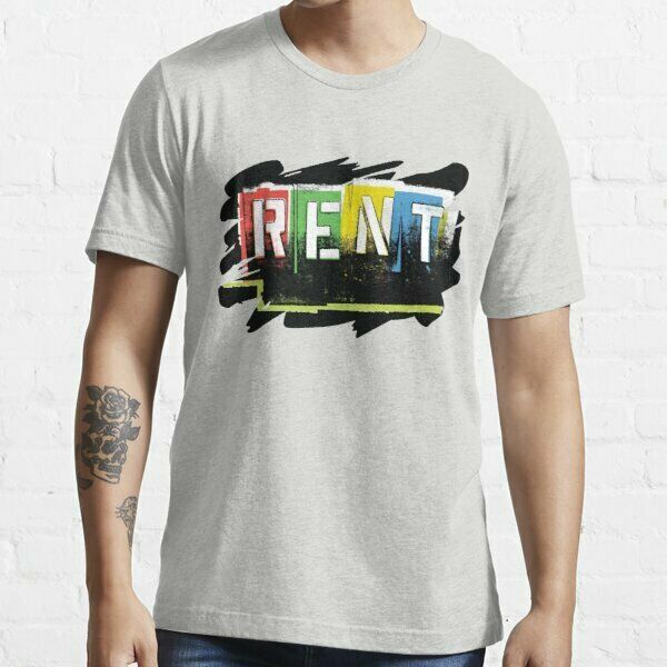 

rent neon distressed brush stroke t-shirt for men women gift for fans, White;black