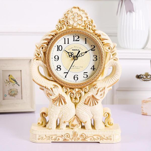 

european style living room large table clock mute household sitting elephant exquisite creative decorations desk & clocks