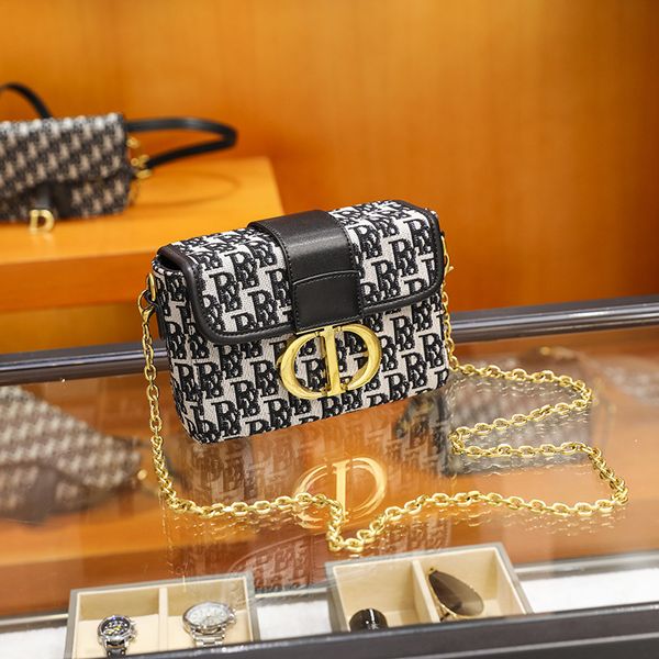 

handbag hong kong leather women's bag 2021 small square montaigne embroidered chain wide band one shoulder messenger