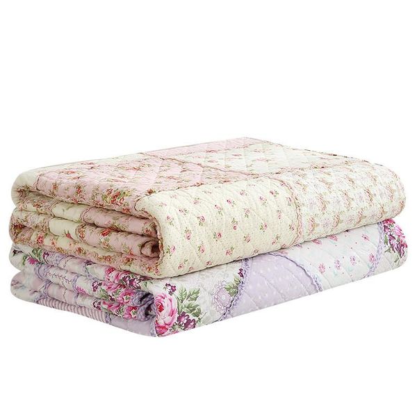 

comforters & sets cotton bedspread on the bed quilt 1pc floral printed coverlet twin size 150x200cm quilted sofa blanket cubrecam cover colc