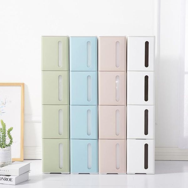 

storage boxes & bins four colors optional nordic four-layer slotted drawer cabinet children shoe plastic zp01171151