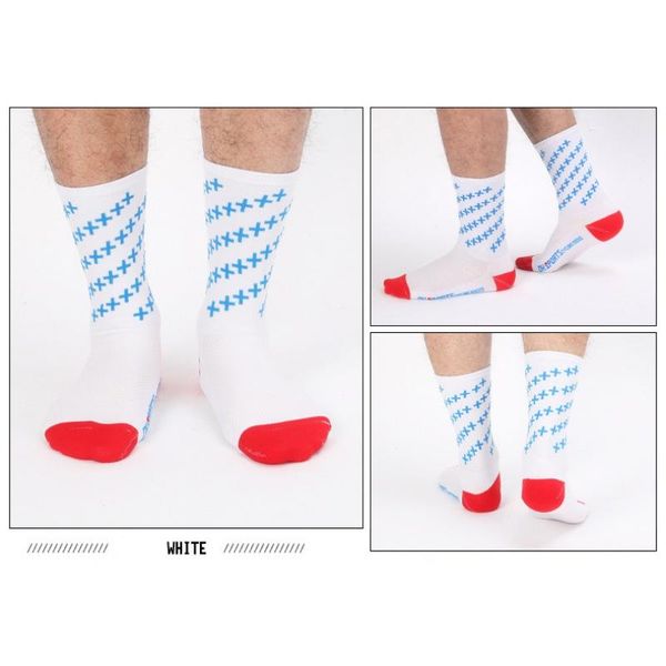 

sports socks men knee-high professional outdoor running compression bicycle 1pair, Black