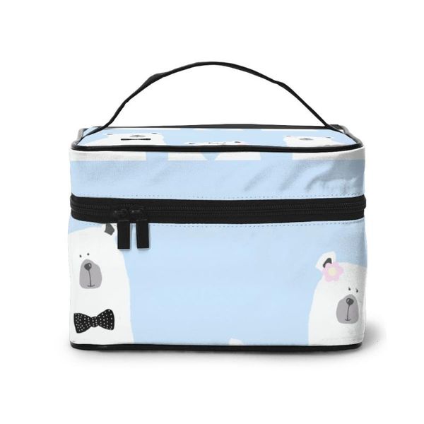 

women cosmetic bag makeup case mama bear papa baby make up storage pouch toiletry beauty wash bags & cases