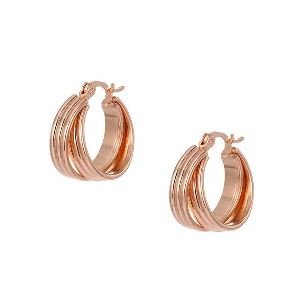 

hoop & huggie titanium steel gold color minimalist bohemian round ear buckle for women punk rock earring jewelry accessories, Golden;silver