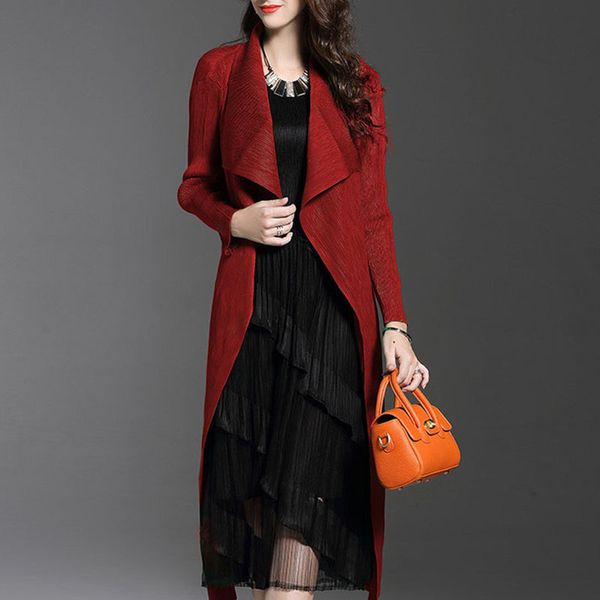 

women's trench coats 2021 folds female coat cloak spring autumn plus size fashion women windbreaker long solid color slim fit ropa muje, Tan;black