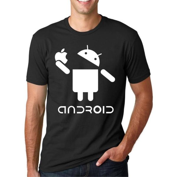 

men's t-shirts android creative novetly t shirt funny design letter printed short sleeve tees 2021 summer fashion hip hop streetwear, White;black