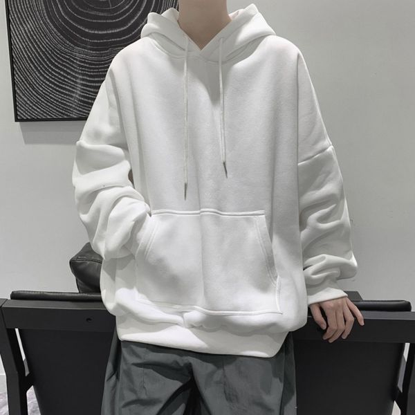 

men's t-shirts autumn winter korean hoodies fashion casual hooded sweatshirt men streetwear loose hip-hop pullover hoodie mens m-2, White;black