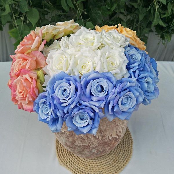 

decorative flowers & wreaths rose flores artificiales fake flower party wedding decoration pink artificial for table mariage christmas home