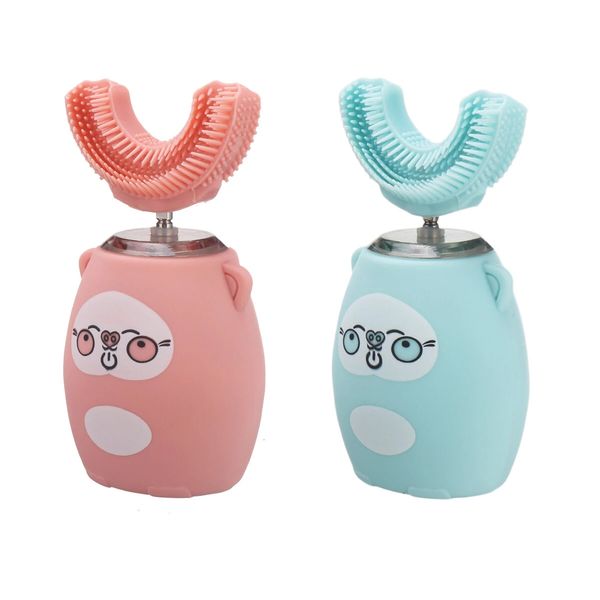 

kids silicone cartoon u-shaped sonic electric toothbrush for children 360Â° automatic tooth cleaner - #3