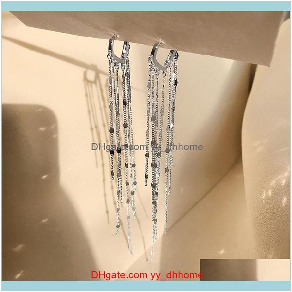 

hoop jewelryhoop & hie yaologe 925 sterling sier light luxury long tassel earrings female temperament love heart handmade jewelry gift drop, Golden;silver