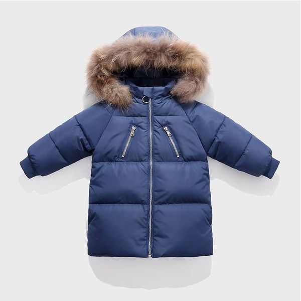 

7color winter kids down coat white duck children boys and girls jackets elastic cuffs fur hooded hat warm outerwear, Blue;gray