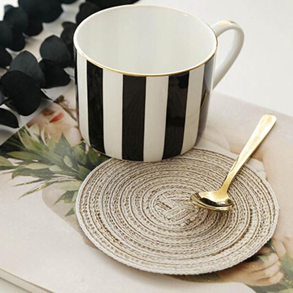 

mats & pads non slip table mat kitchen accessories decoration solid placemats home pad round design cotton yarn insulation