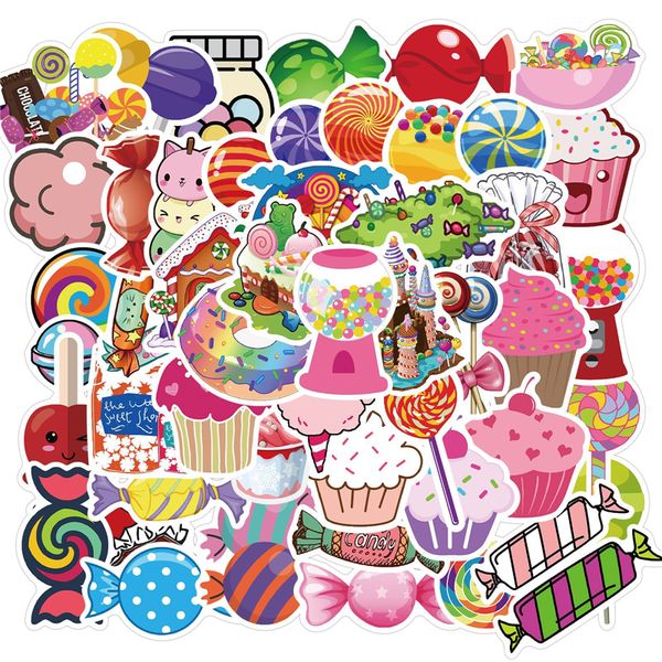 50 pezzi colorati adesivi di caramelle Accessori per pattini per skateboard per laptop per laptop motociclisti motociclisti Decals Decals Party Decor